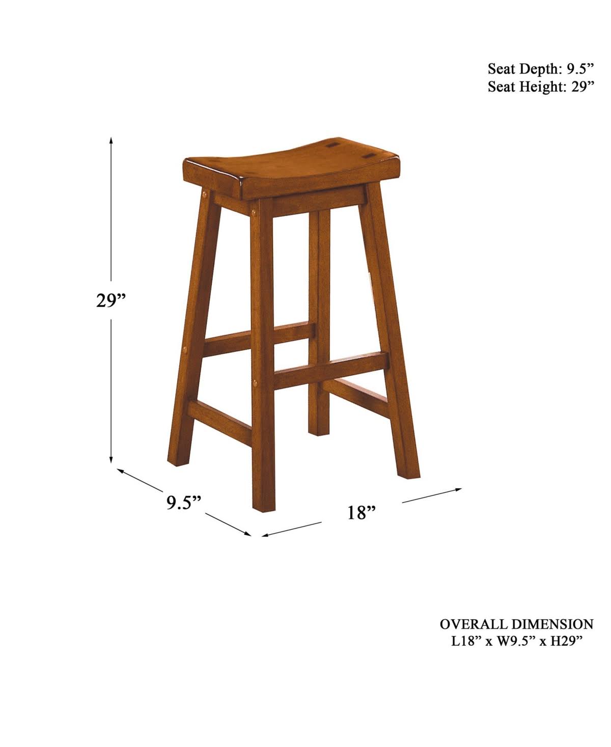 Cherry 29 inch Stool Set of 2 U46130