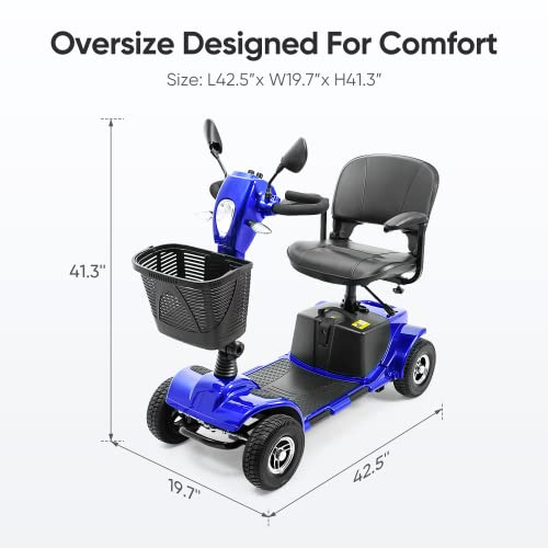 Blue 4 Wheel Power Mobility Scooter with Basket A699