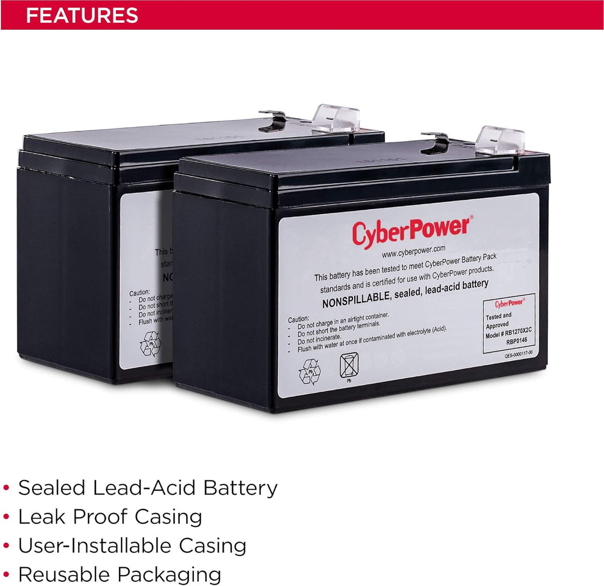 12V/7Ah UPS Replacement Battery Cartridge Q60038
