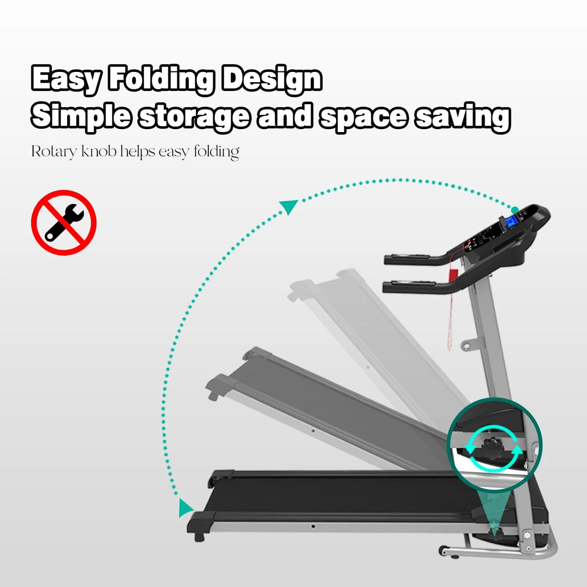 Folding 1.5HP Electric Treadmill Black Z967