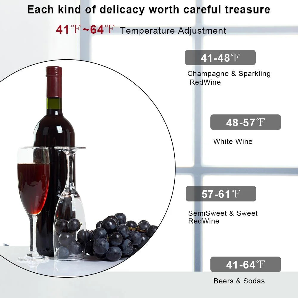 28 Bottle Compressor Wine Cooler, Black K198