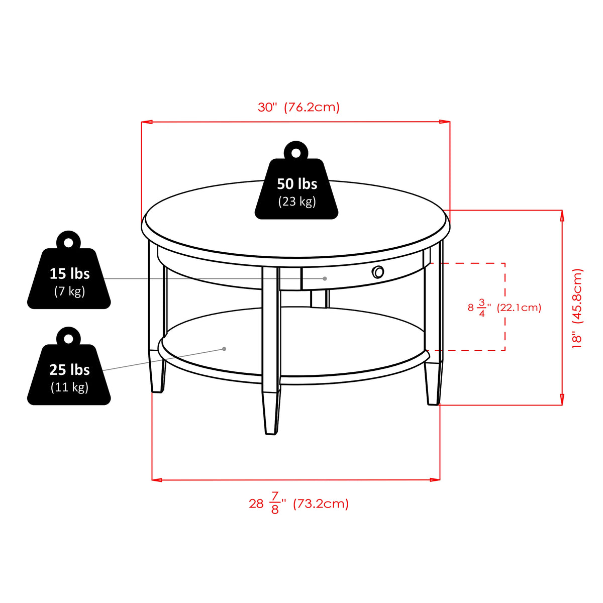 Round Wood Coffee Table Y116