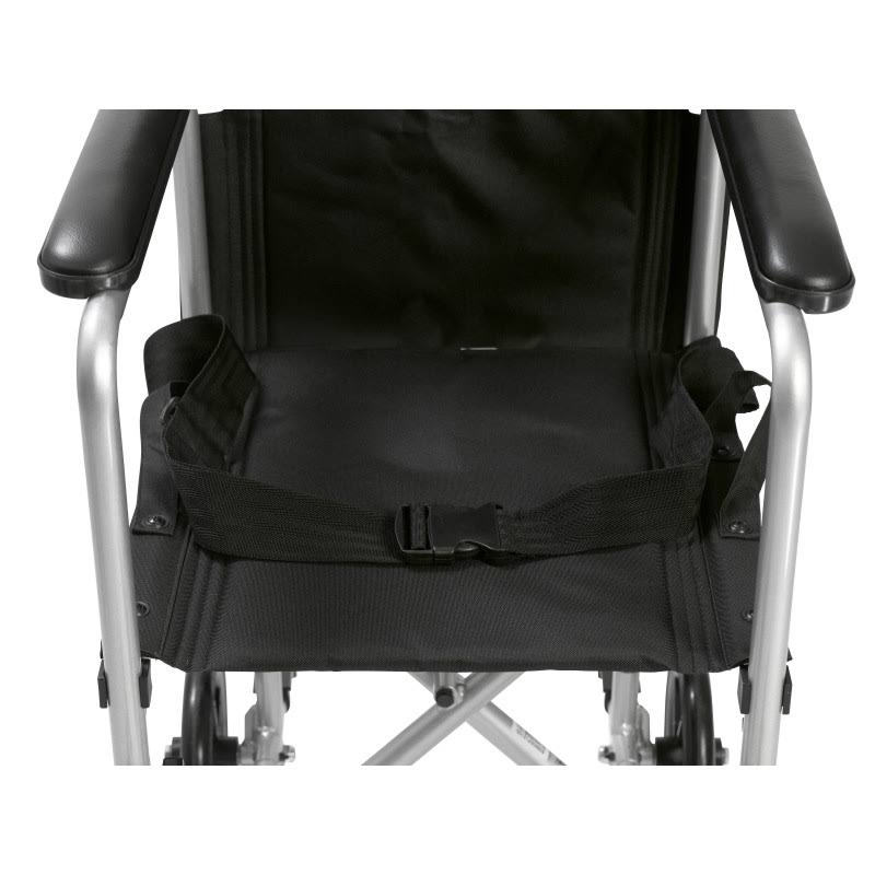 Lightweight Transport Wheelchair, 19x22 Seat, Silver A76782