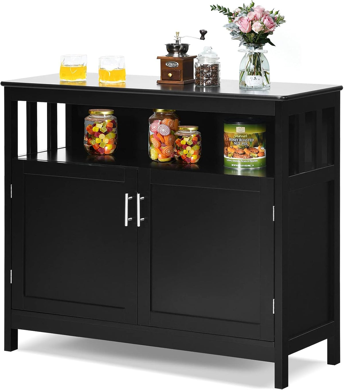 White Wooden Kitchen Buffet Sideboard Cabinet with Drawer X810727