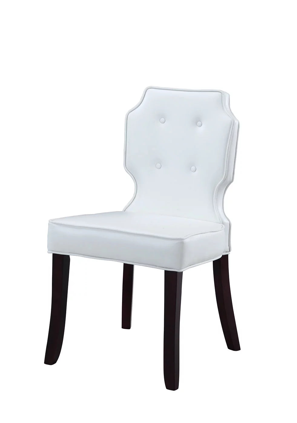 White Tufted PU Leather Dining Chair Set of 2 T40324