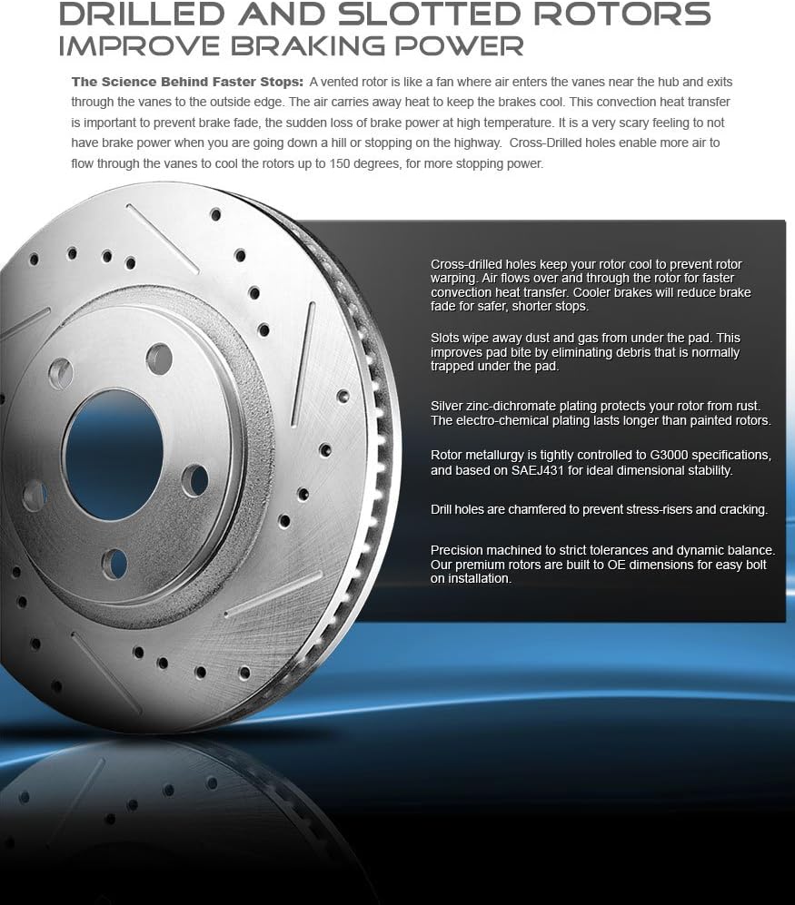 6 Lug Rotors + Ceramic Brake Pads + Clips K9075