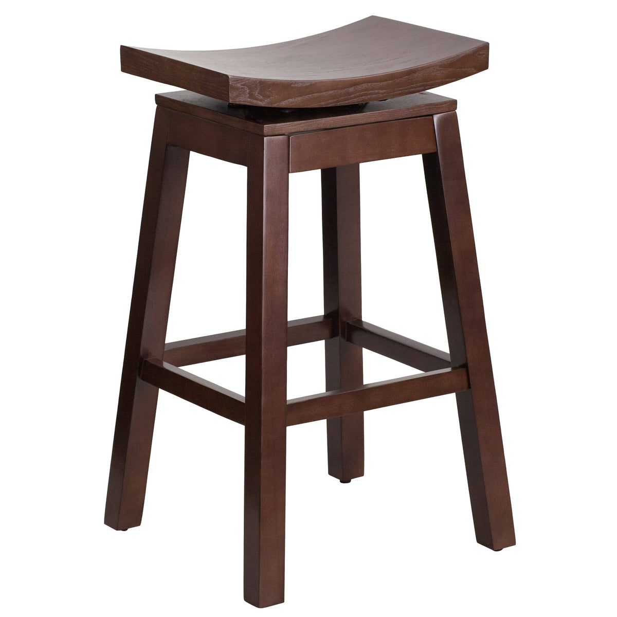Cappuccino Wood Barstool with Auto Swivel Seat Return U531323