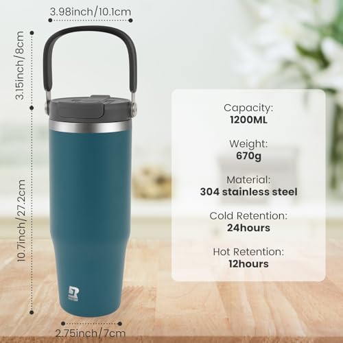 40 oz Stainless Steel Insulated Tumbler with Lid and Straw Z7638
