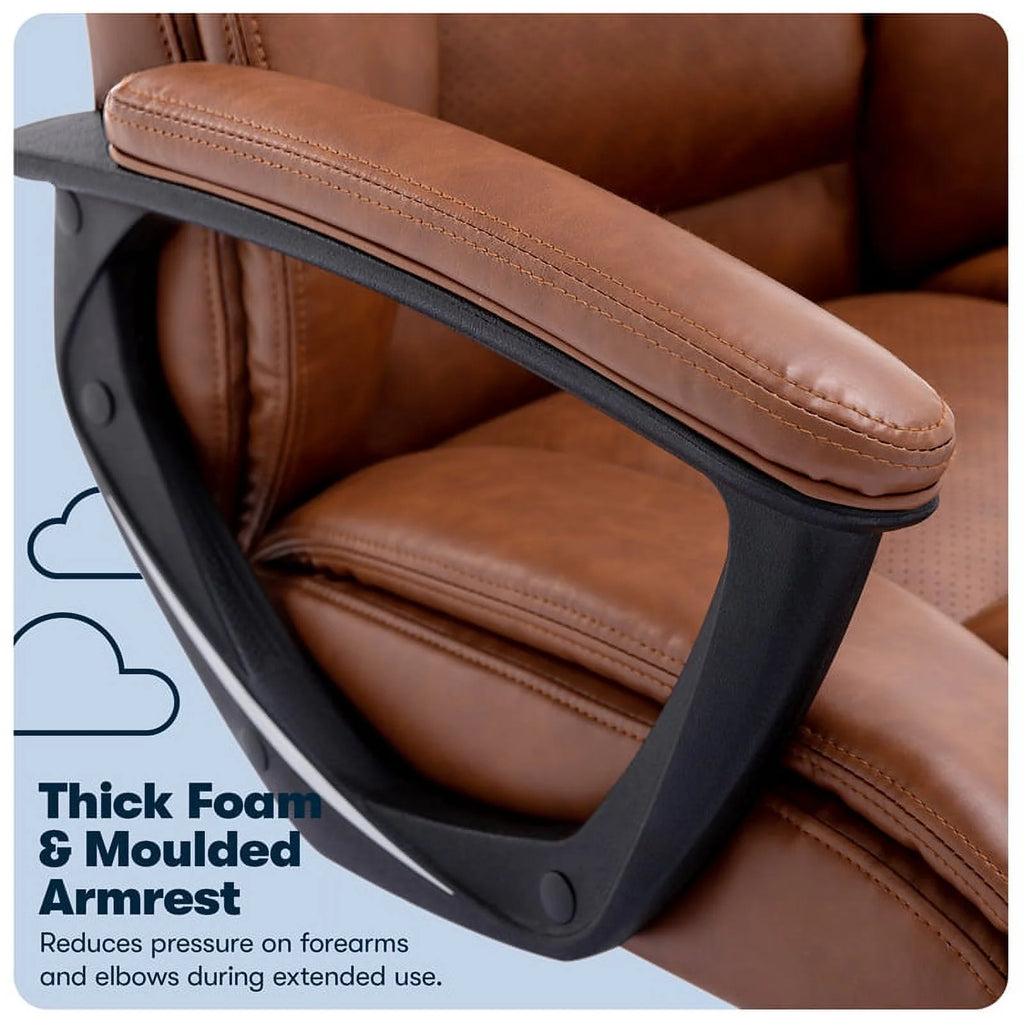 Executive Office Chair Cognac Bonded Leather T26583