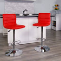 Red Swivel Adjustable Height Bar Stool H7874