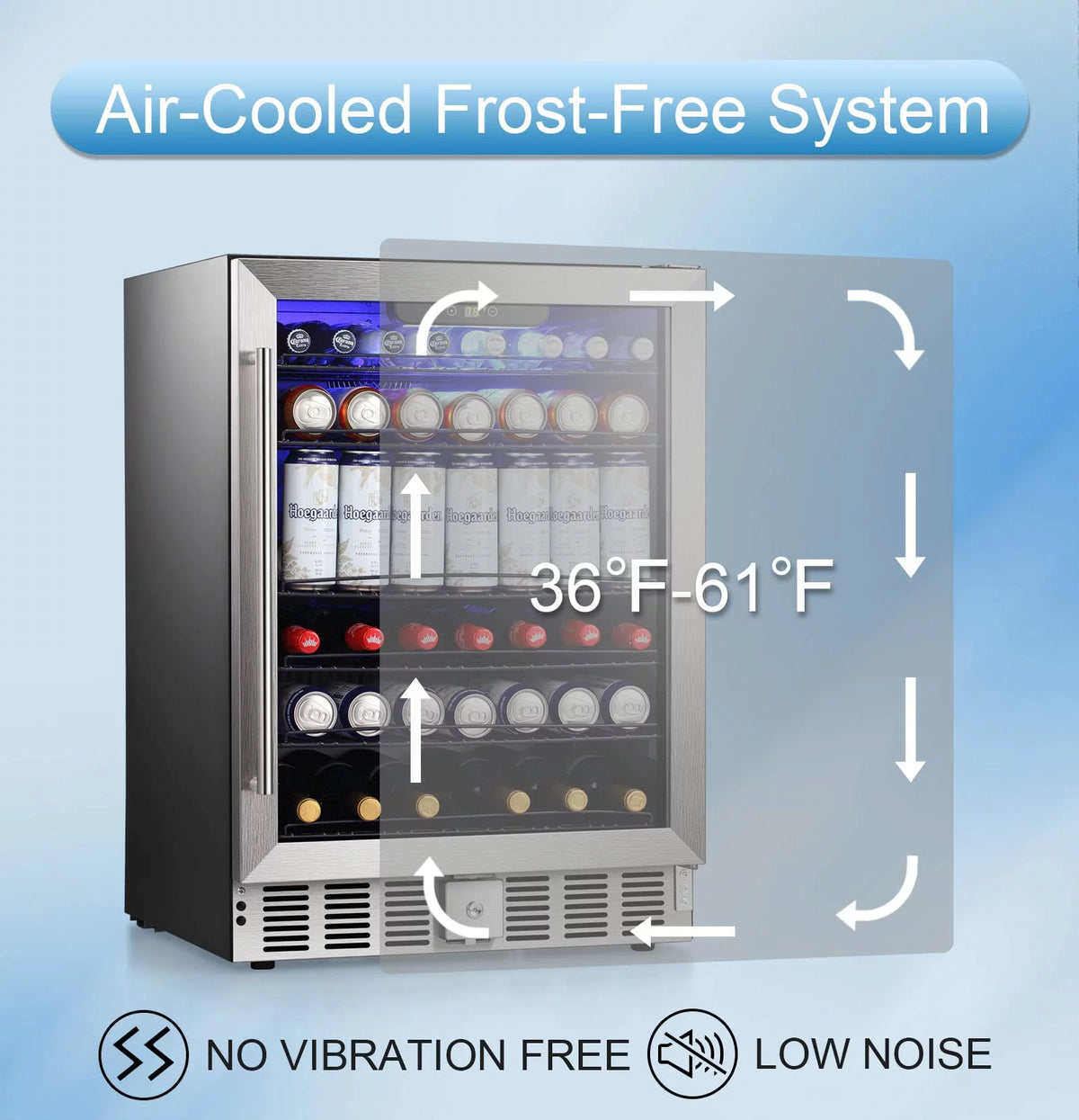 5.1 Cu.ft Beverage Refrigerator Cooler with Lock V2748