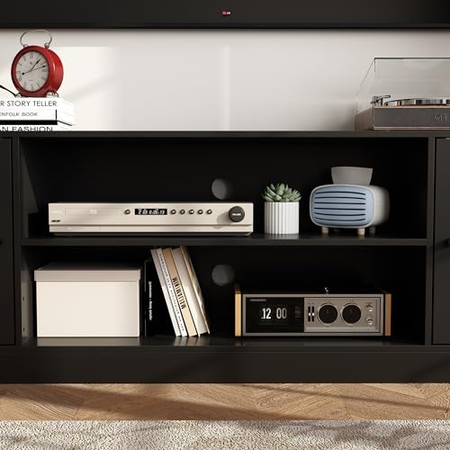 Black 4-in-1 Wall Unit TV Stand with Bookshelves R6584