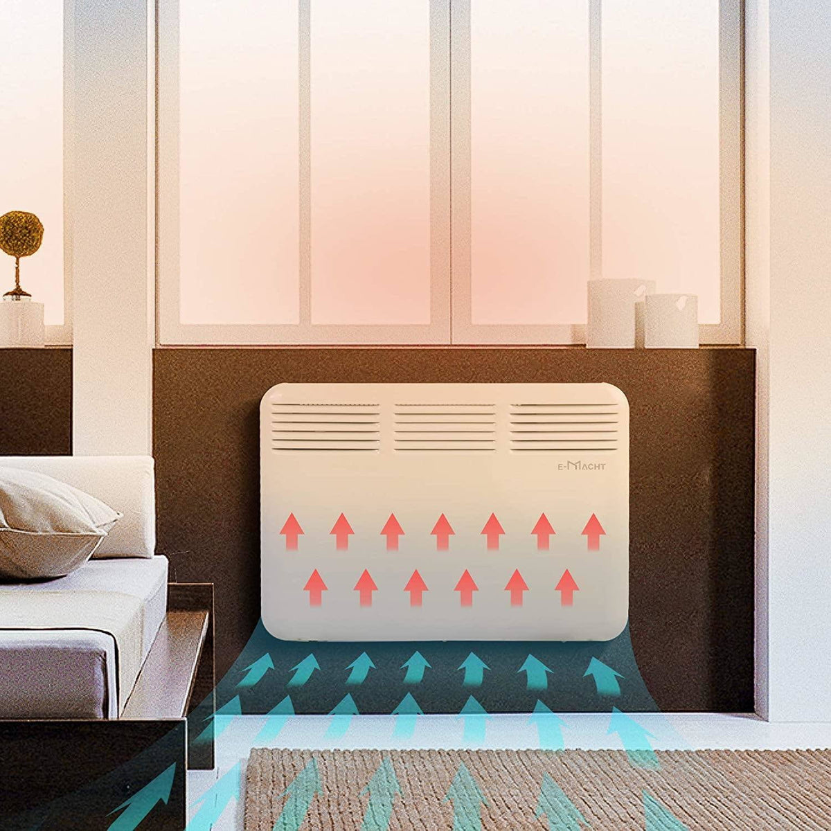 1000W Electric Radiator Space Heater with Adjustable Thermostat U781