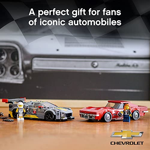 Chevrolet Corvette C8.R Race Car and 1969 Chevrolet Corvette Building Kit (512 Pieces) S952062