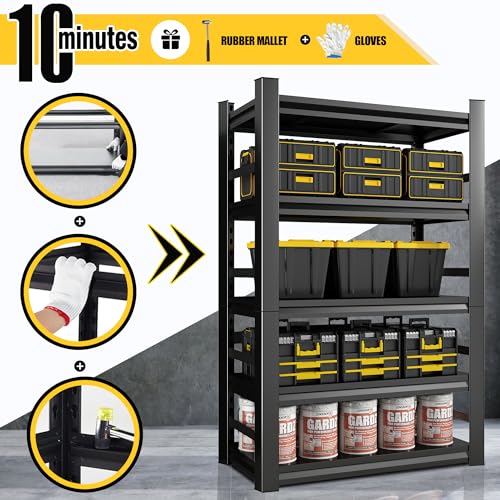 5-Tier Metal Garage Shelving Unit with Wheels B1081