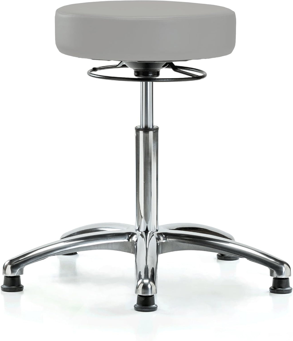 Black Fabric Adjustable Swivel Stool with Footring C519