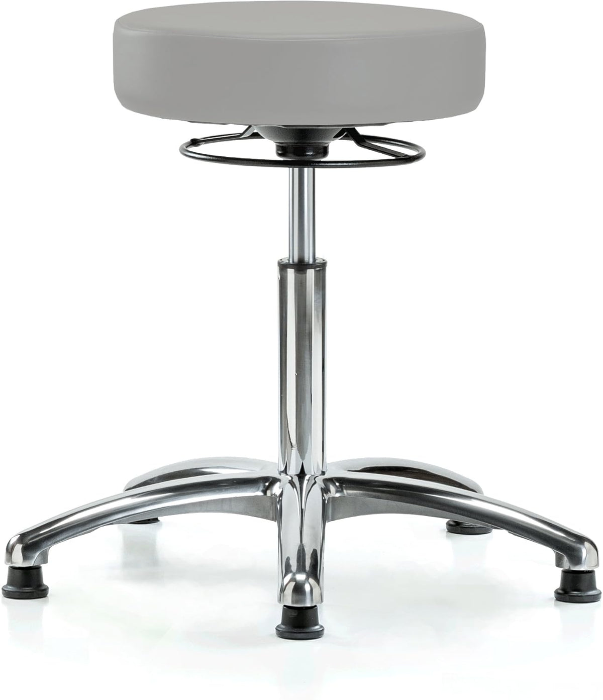 Black Fabric Adjustable Swivel Stool with Footring C519