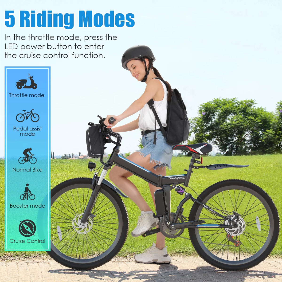 26 In. Folding Electric Bike 500W 21 Speed 48V W47478
