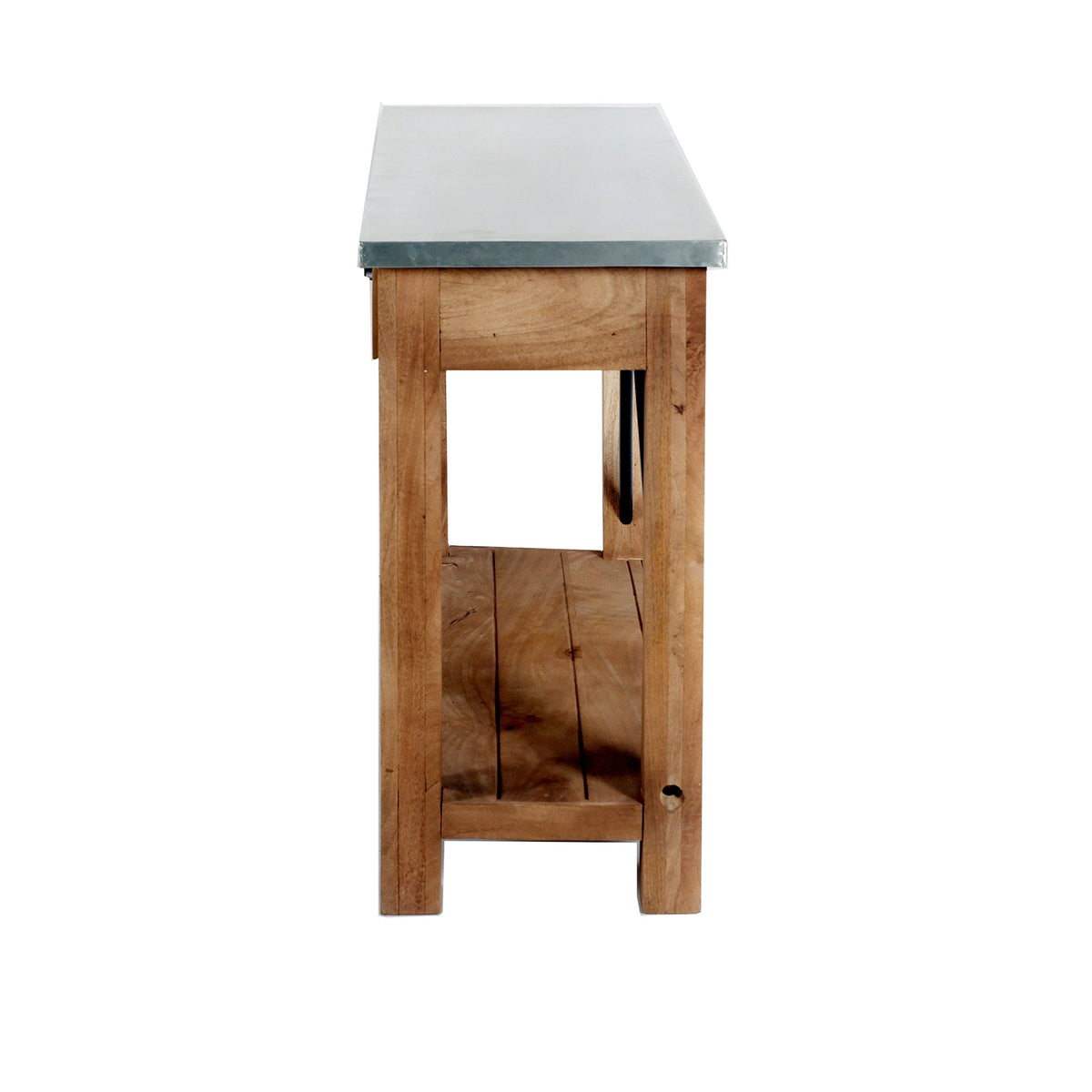 50-Inch Wood and Zinc Metal Console Table with 2 Drawers D89468