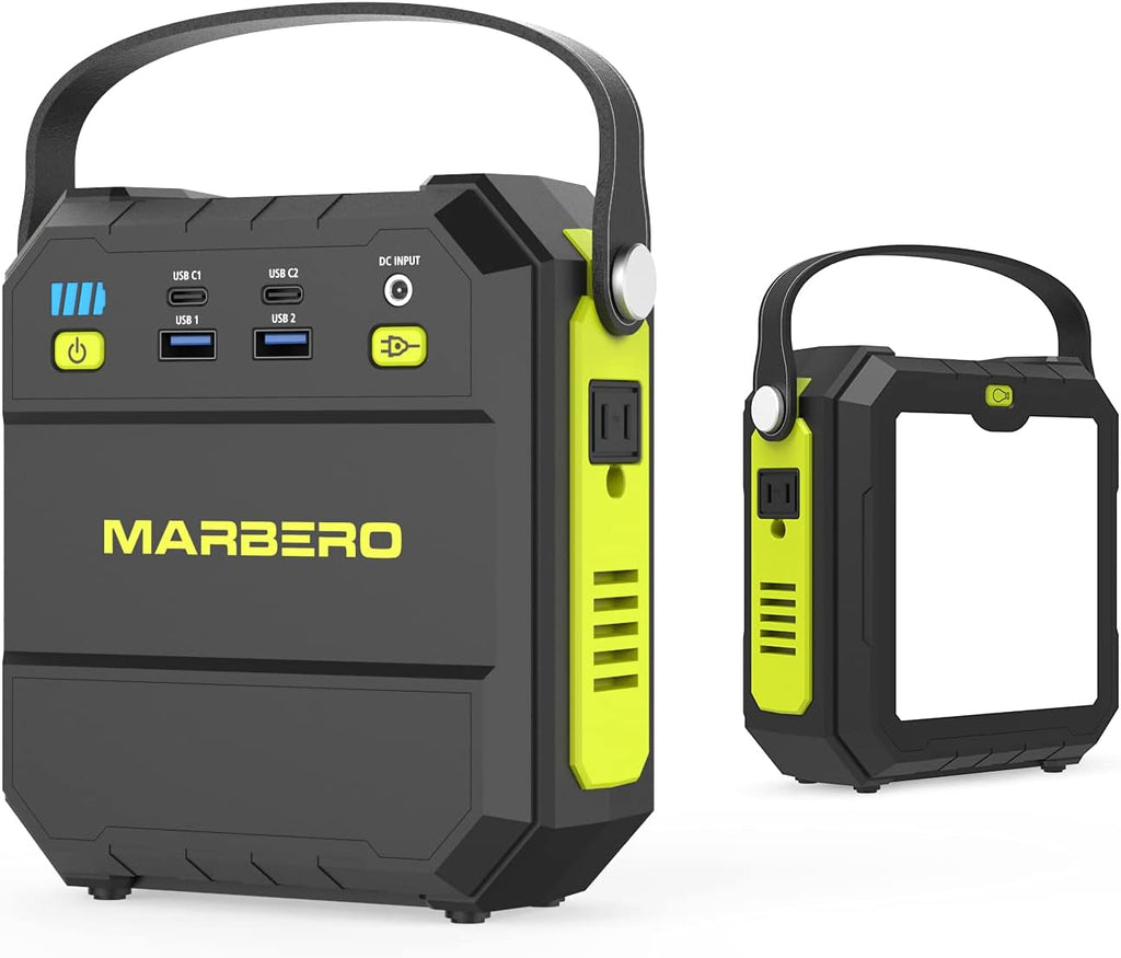 Portable Power Station 83Wh Solar Generator 22500mAh Lithium Battery with AC Outlet 4 USB Ports Flashlight (Green) Y489