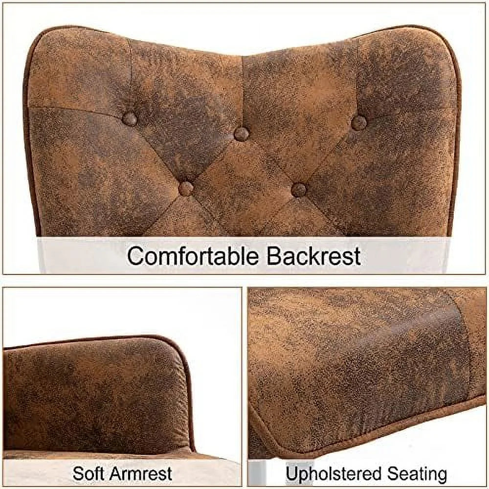 Brown Upholstered WingBack Accent Chair with Arms C527