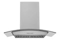 30 Inch Wall Mount Range Hood with Tempered Glass in Stainless Steel R177