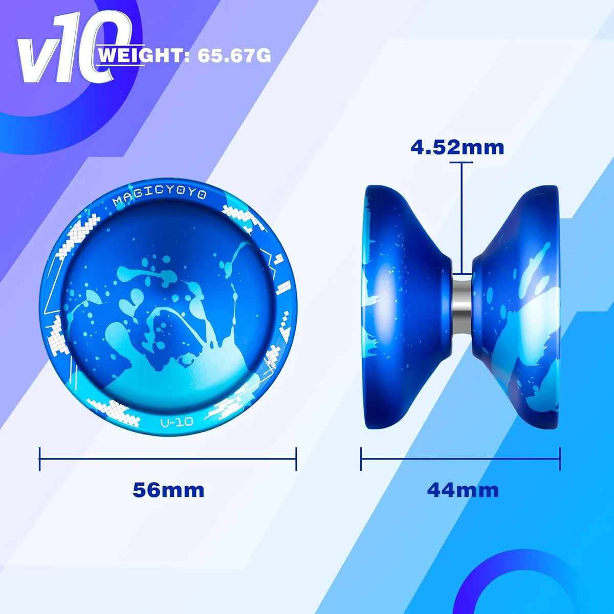 Blue Splash Finger Spin Metal Yoyo I318