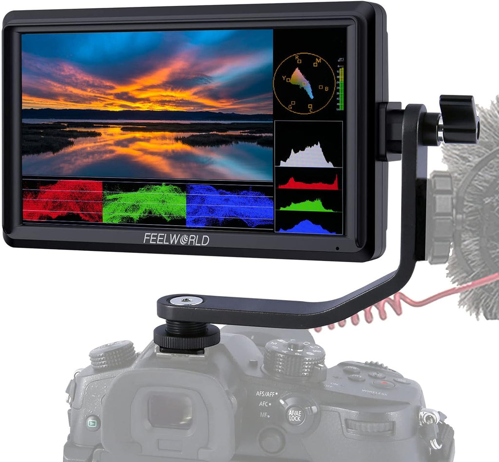 5.5 Inch 4k HDMI Camera Field Monitor with Sunshade and Tilt Arm Mount K38790