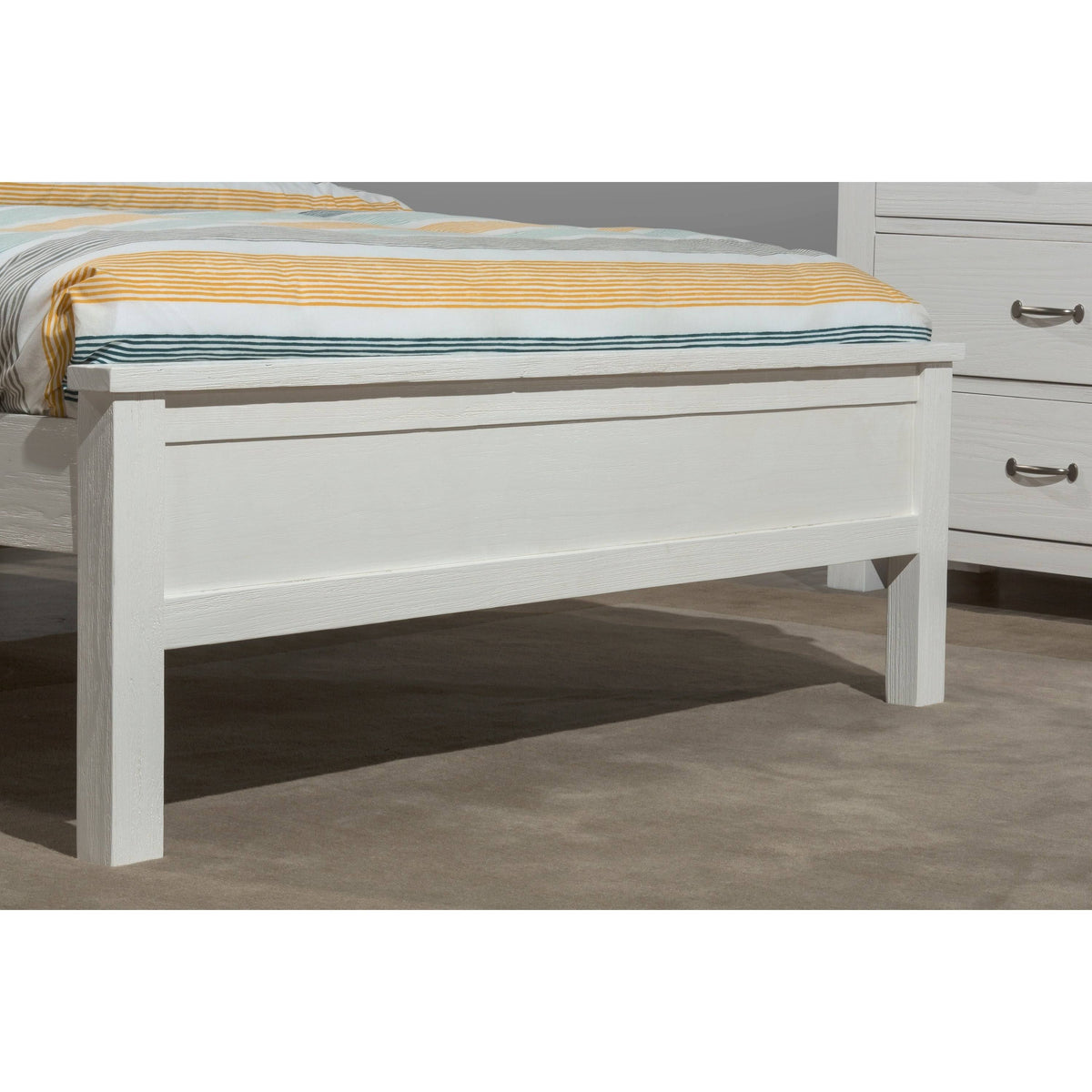 White Full Panel Bed with Trundle F17841