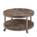 Round Industrial Mobile Coffee Table J34844