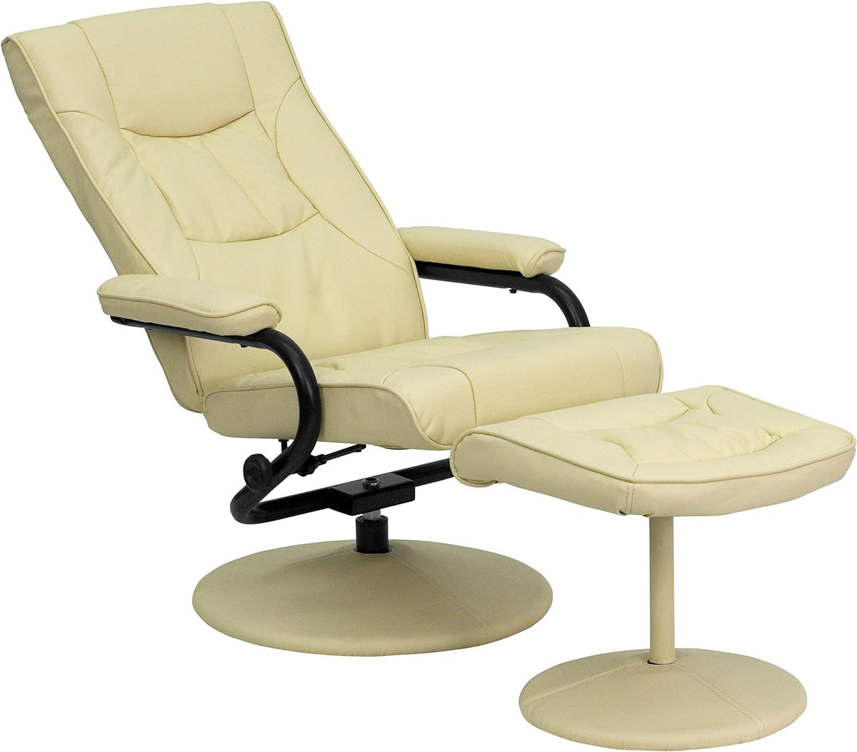 Cream Leathersoft Recliner/Ottoman Q88169