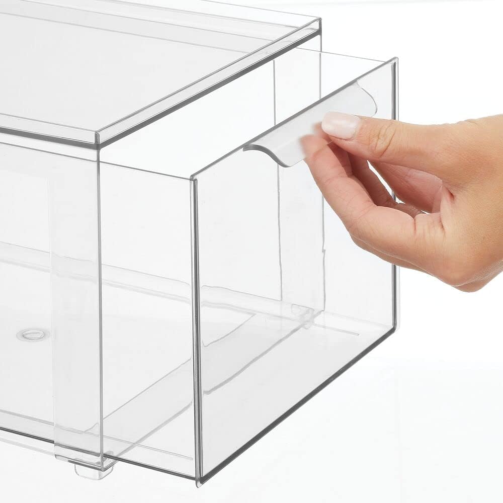 Clear Plastic 4 Pack Stackable Storage Drawer F62713