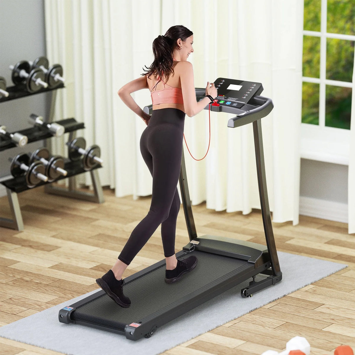 2.5HP Foldable Electric Treadmill with Shock-Absorbent Deck E32846