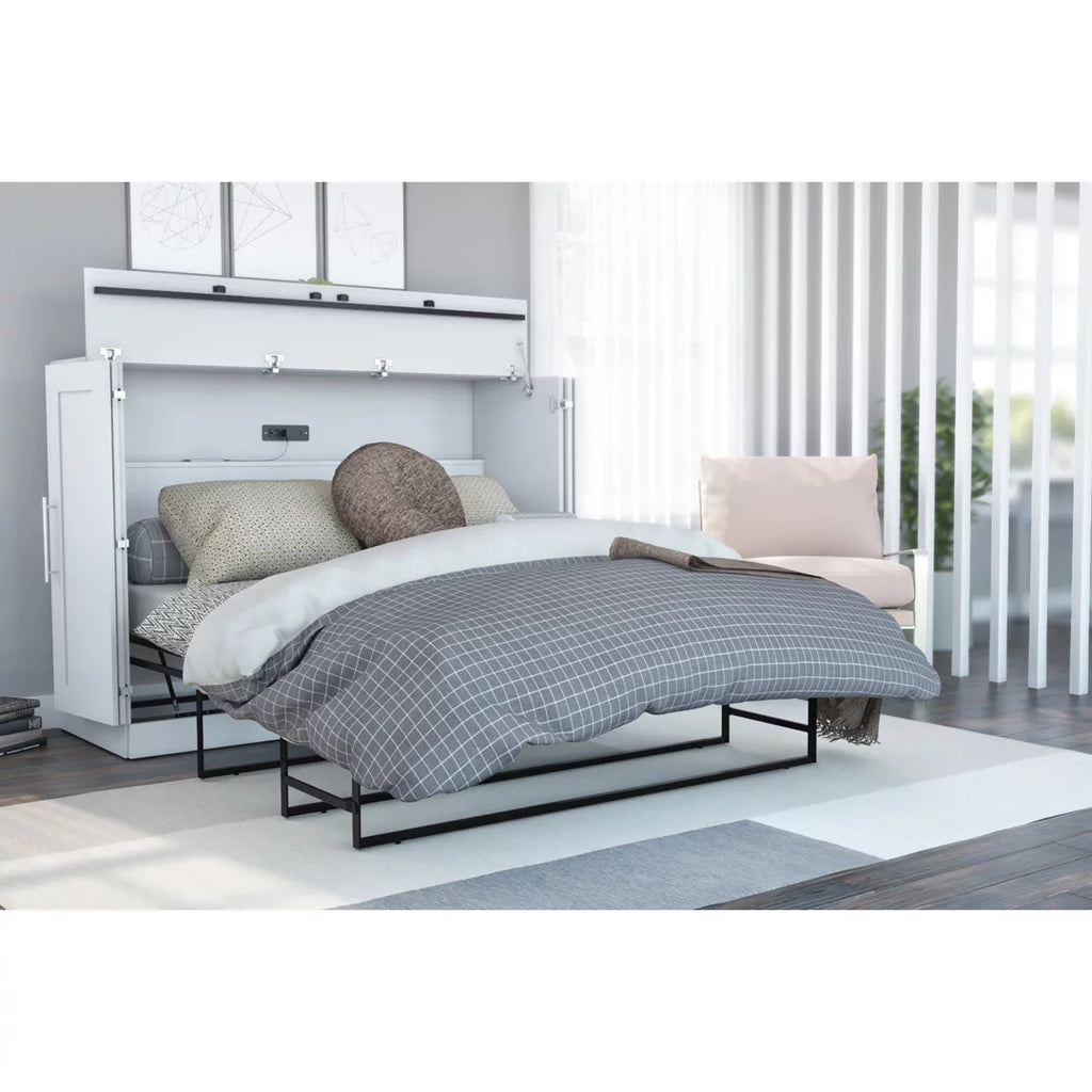 White Full Cabinet Bed with Mattress H3570