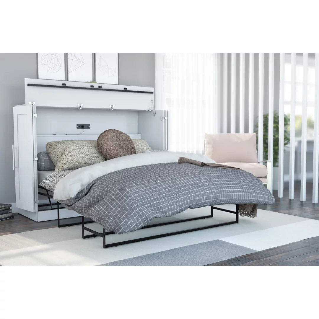 White Full Cabinet Bed with Mattress H3570