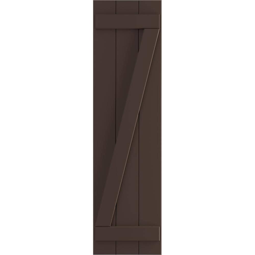 Raisin Brown PVC Board and Batten Shutters Per Pair J631992