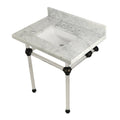 30x22 Carrara Marble Vanity Top with Clear Acrylic Feet Z105162