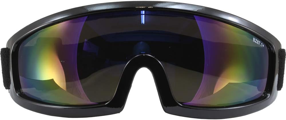 2 Pairs Safety Goggles Blue Mirror & Smoke Lenses J208