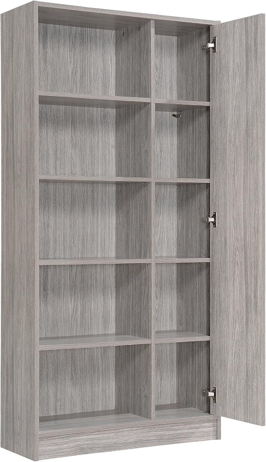 Grey Oak Finish Faux Wood Bookcase Z176
