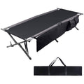 Black Heavy Duty Folding Camping Cot W1086