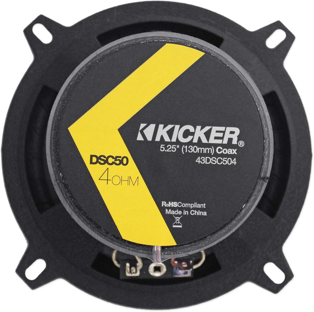 2 Kicker 43DSC504 D-Series 5.25 200W 2-Way 4-Ohm Car Audio Coaxial Speakers E170