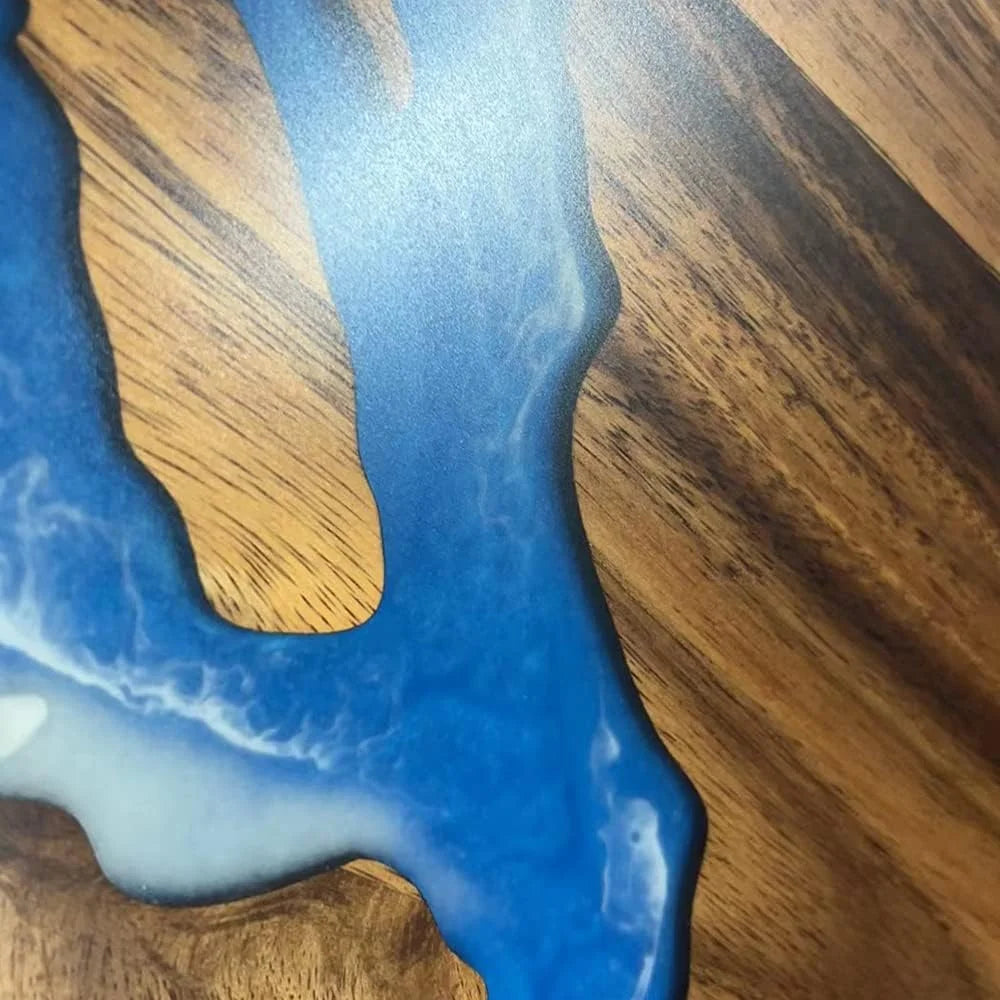 Round Teak Wood Resin Coffee Table N31138