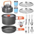 Aluminum Alloy Camping Cookware Set with Pot Frying Pan Kettle Cups E37203