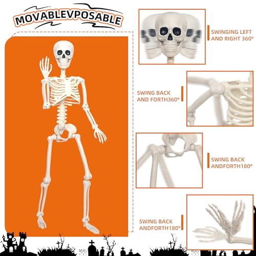 3Ft Life Size Plastic Human Skeleton with Movable Joint Z378594