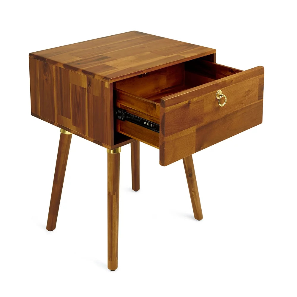 Solid Acacia Wood Nightstand L747651