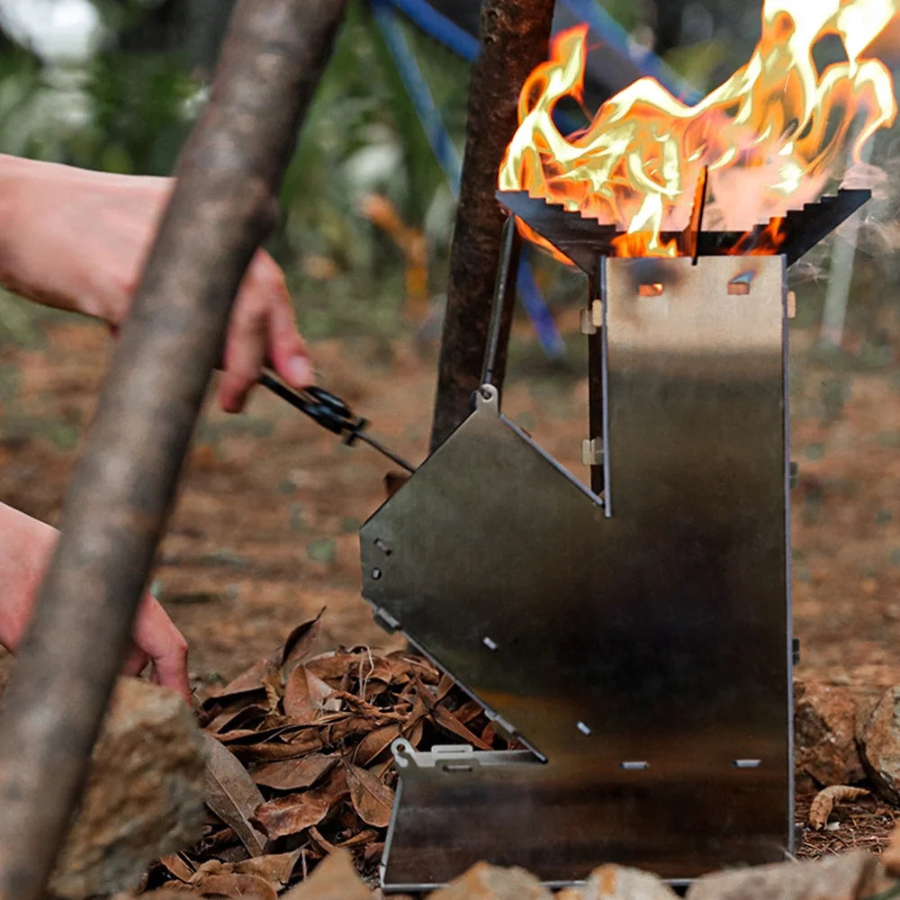 Collapsible Stainless Steel Wood Burning Stove S5294