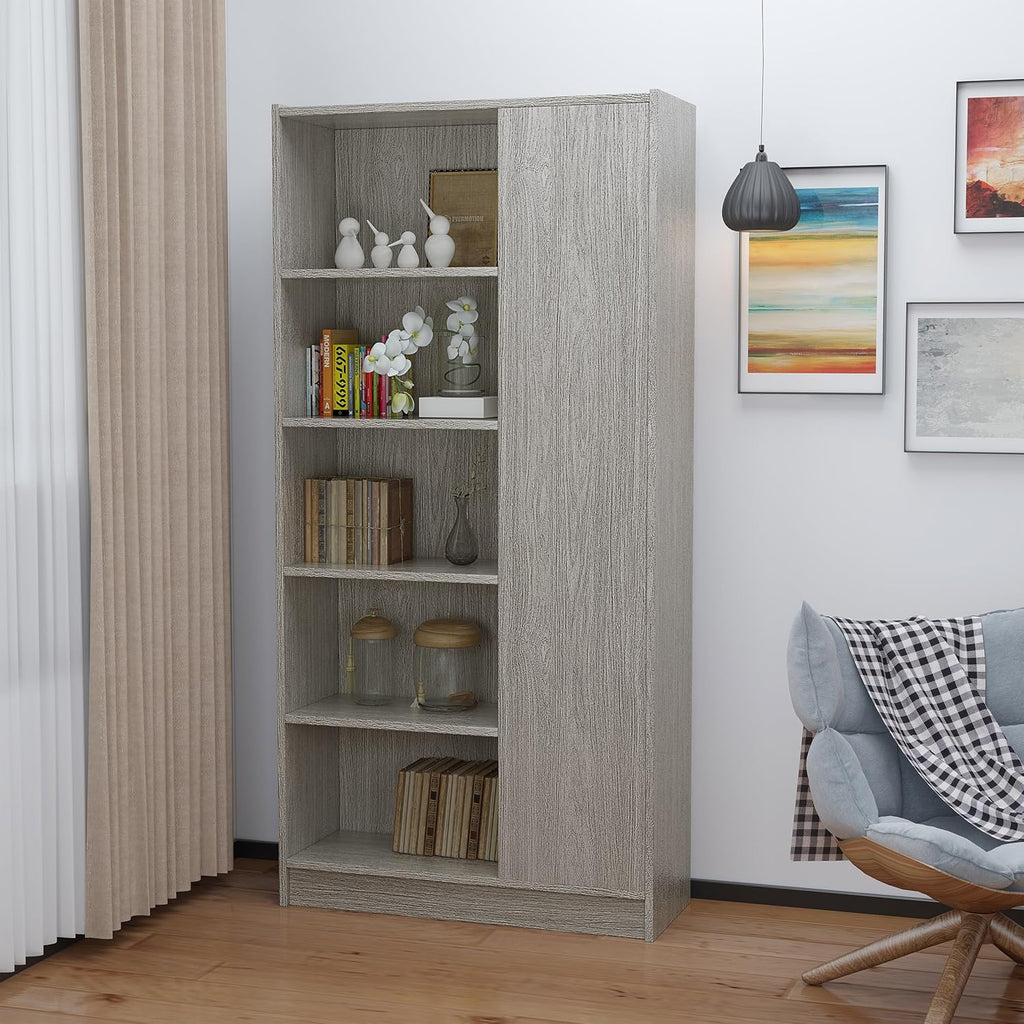 Grey Oak Finish Faux Wood Bookcase Z176