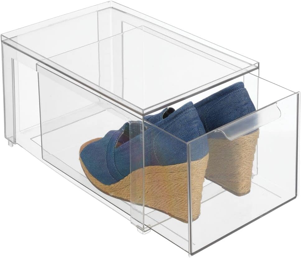 Clear Plastic 4 Pack Stackable Storage Drawer F62713