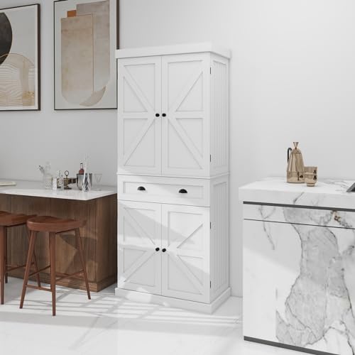 50" LED Kitchen Pantry Storage Cabinet with 2 Doors and Shelves W534