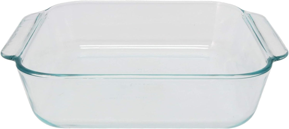 2 Square Glass Baking Dishes with 2 Blue Lids G2948